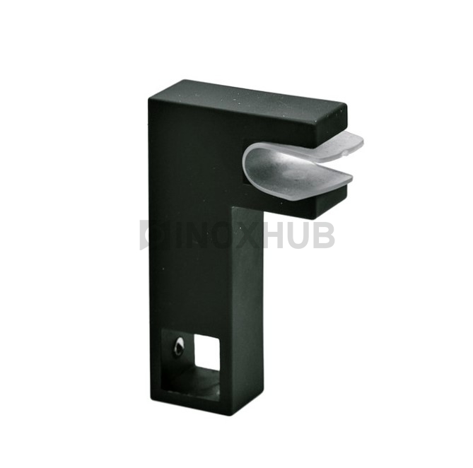 Держатель стекла (186 BLC) горизонтальный штанга 15×15 мм Черный мат