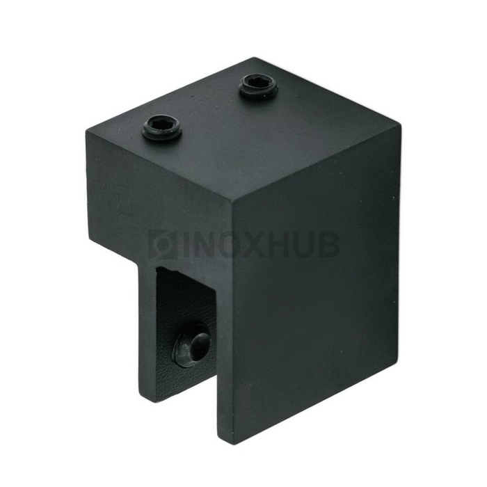 Держатель стекла (347 BLC) торцевой горизонтальный штанга 30×10 мм Черный мат