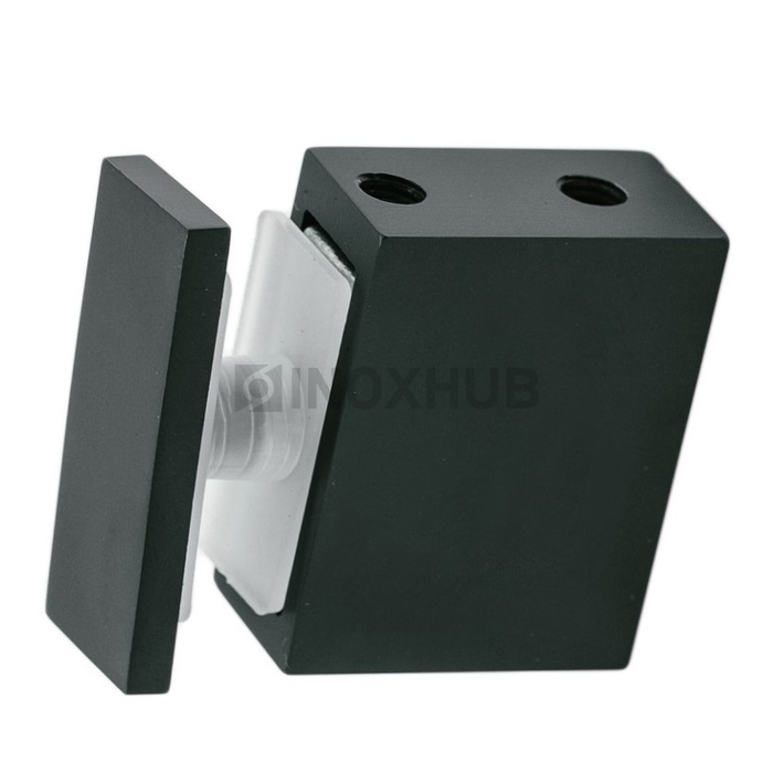 Держатель стекла (342 BLC) через отверстие штанга 30×10 мм Черный мат