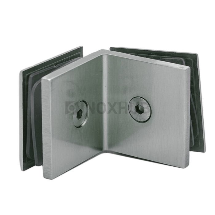 Коннектор (725 SC) стекло-стекло 90° матовый хром