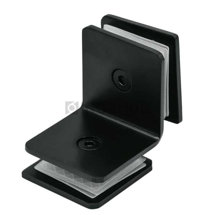 Коннектор (735 BLC) стекло-стекло 90°, Черный мат