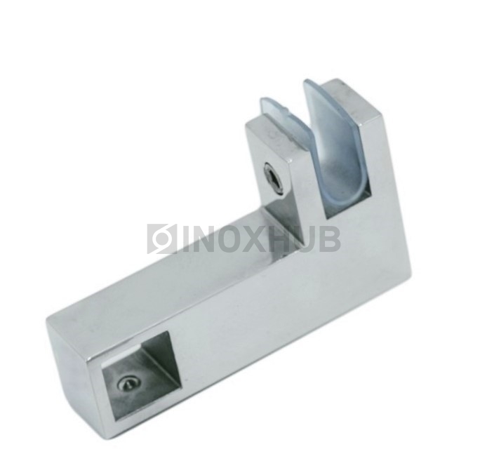 Держатель стекла (186 PSS) сквозной горизонтальный штанга 15×15 мм нерж. сталь полированная