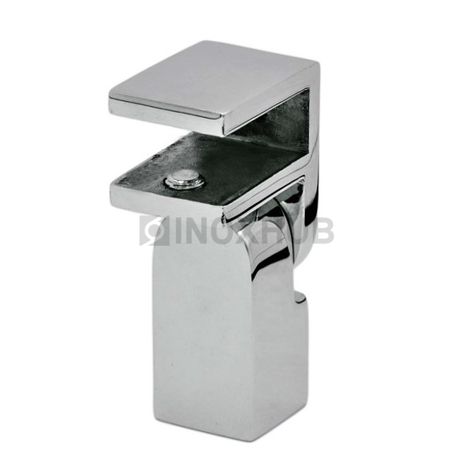 Держатель стекла (189 PSS) торцевой поворотный, штанга 15×15 мм, нерж. сталь полированная