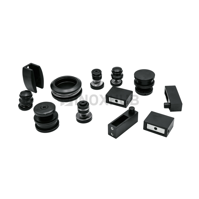 Комплект душевой (400 BLC) раздвижной системы нерж. сталь Черный мат