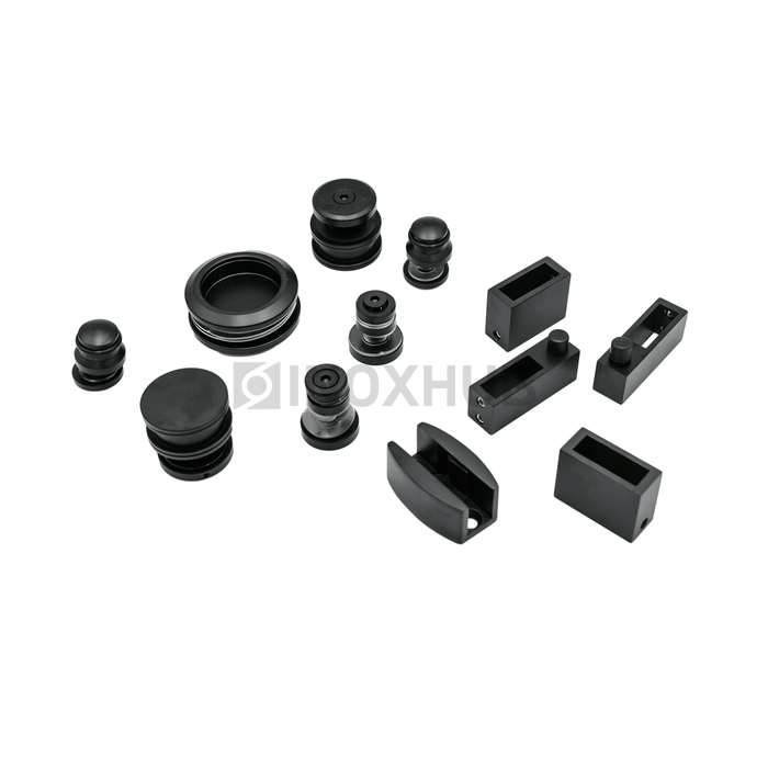 Комплект душевой (400 BLC) раздвижной системы, нерж. сталь Черный мат