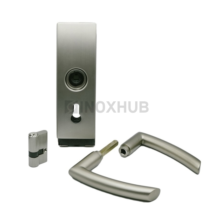 Замок (87-1 SNP) с нажимной ручкой, притвором, Алюминий под SSS