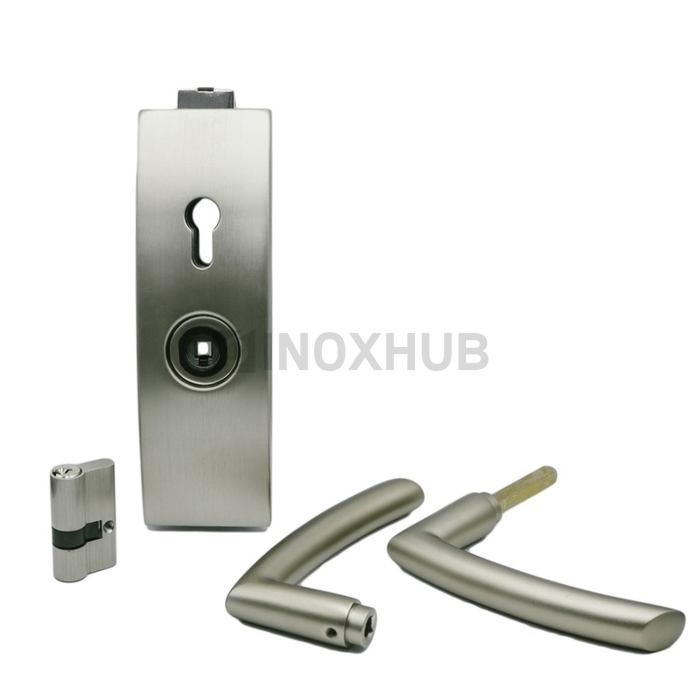 Замок (87-1 SNP) с нажимной ручкой, притвором, Алюминий под SSS