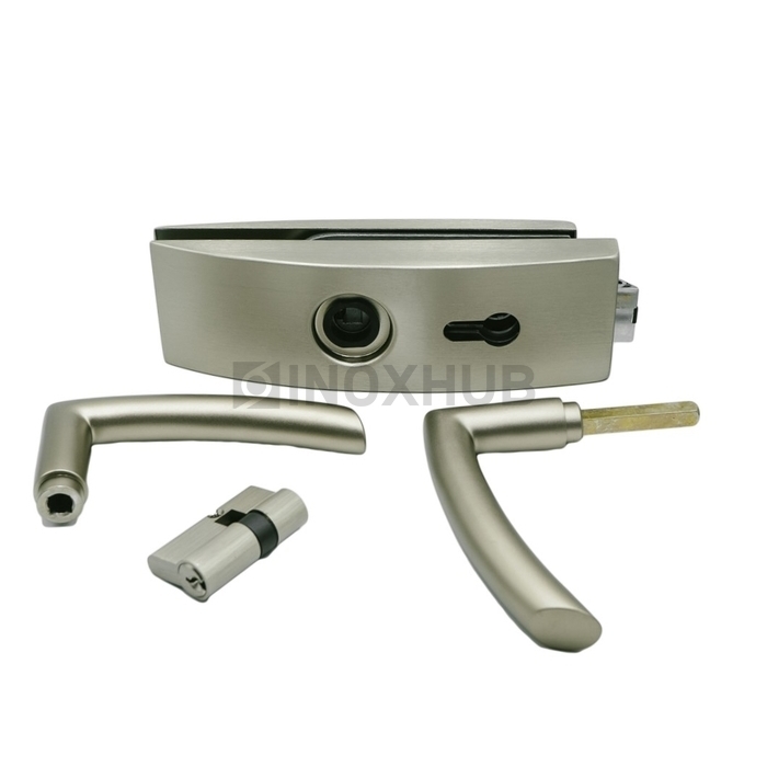 Замок (87-1 SNP) с нажимной ручкой, притвором, Алюминий под SSS