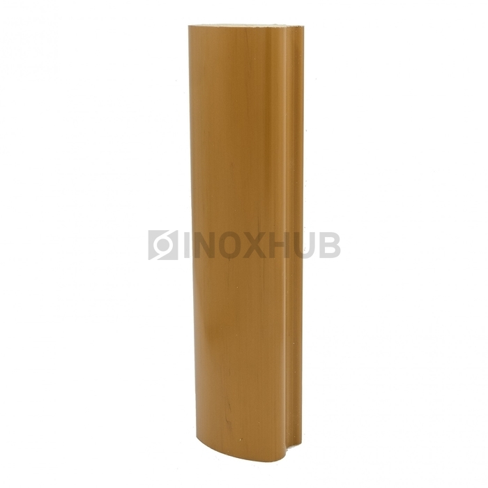 Пластиковый поручень, фигурный, цвет Орех, 38.0×64.0×4000 мм