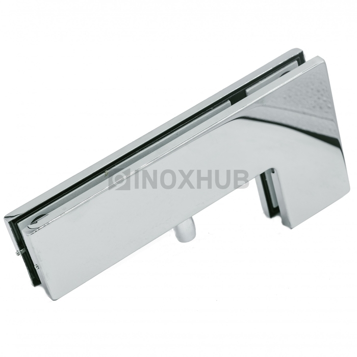 Фитинг угловой (140 PSS) на фрамугу с осью, стекло 10-12 мм, нерж. сталь полированная