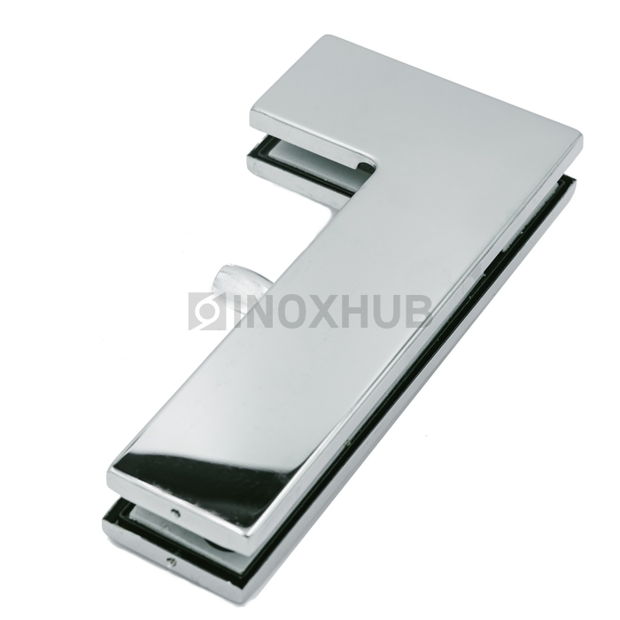 Фитинг угловой (140 PSS) на фрамугу с осью, стекло 10-12 мм, нерж. сталь полированная