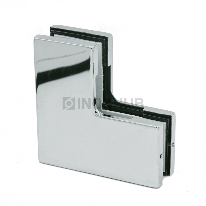 Фитинг угловой (160 PSS) большой стекло 10-12 мм нерж. сталь полированная