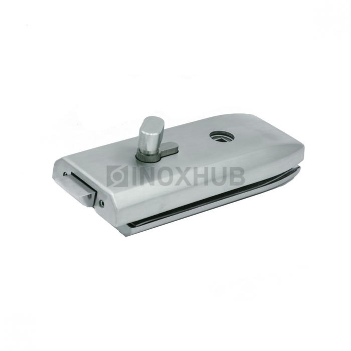 Замок (013-1 SSS) с притвором, с ответной частью на стену, нерж. сталь матовая