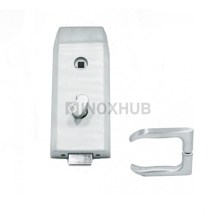 Замок (013-1 SSS) с притвором с ответной частью на стену нерж. сталь матовая