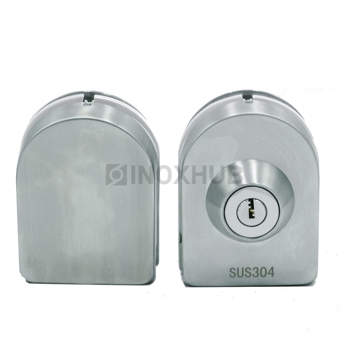 Замок (016-2 SSS) без сверления с ответной частью на стекло нерж. сталь матовая