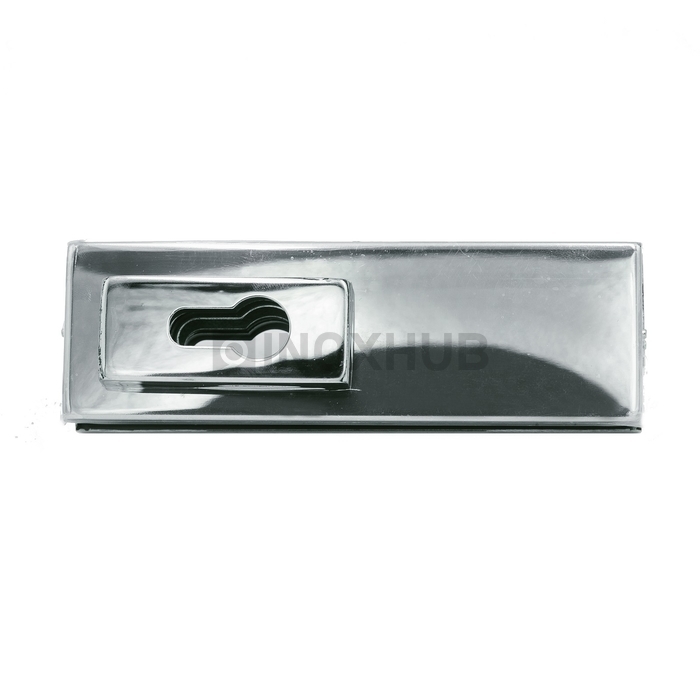 Замок (150R PSS) угловой с круглым ригелем, с ответной частью на стену, нерж. сталь полированная