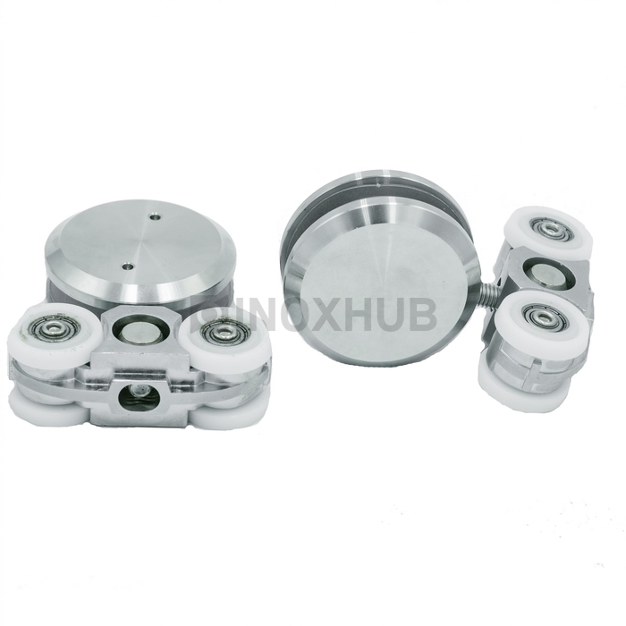 Комплект (612 aura) большой, 2 каретки, 2 стопора, 1 направляющая, нерж. сталь матовая