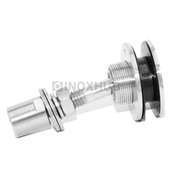 Шарнирный рутель без зенковки, М14 шаг Р=2 d=58.0, стекло 12.0-22.0 мм, AISI 316, GRIT 320