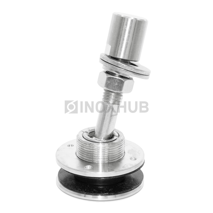 Шарнирный рутель без зенковки М14 шаг Р=2 d=58.0 стекло 12.0-22.0 мм AISI 316 GRIT 320