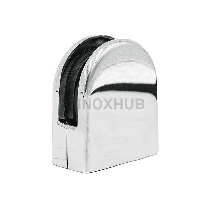 Стеклодержатель штамп. на плоскость полукруглый, стекло 8.0 мм, AISI 304, GRIT 600