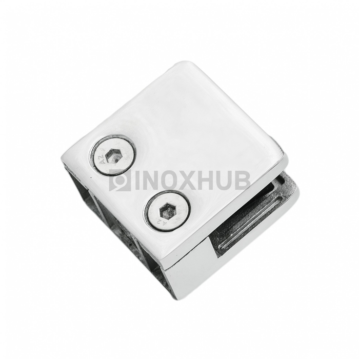 Стеклодержатель литой квадратный на плоскость, стекло 8.0 мм, AISI 304, GRIT 600