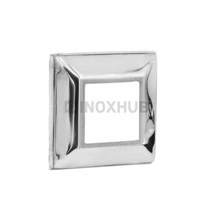 Низ стойки квадратный, 40.0×40.0 мм / 82.0×82.0 мм, AISI 304, GRIT 600