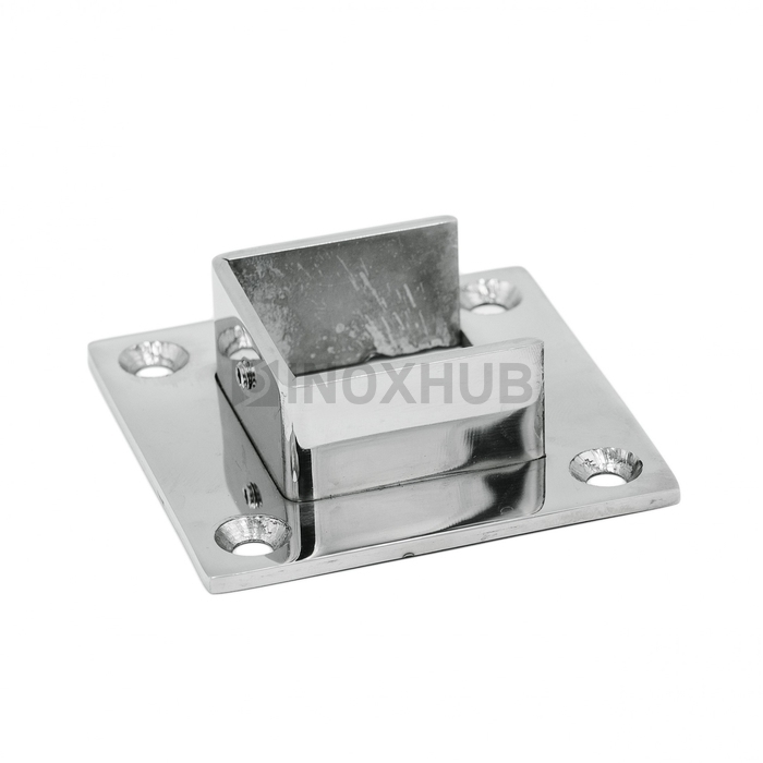 Фланец для поручня с пазом 40.0×40.0 мм AISI 304 GRIT 600