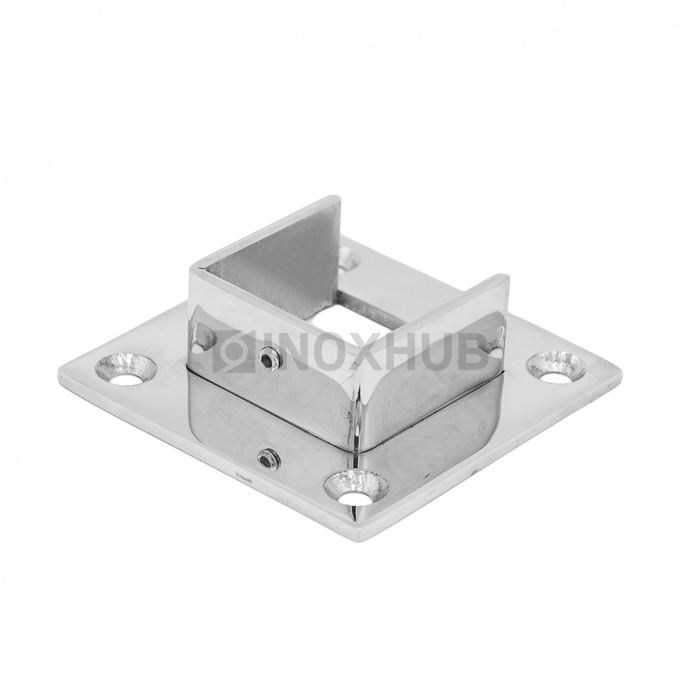 Фланец для поручня с пазом, 40.0×40.0 мм, AISI 304, GRIT 600