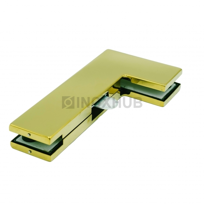 Фитинг угловой (140B Gold) на фрамугу с ответной частью под замок со стопором под Золото