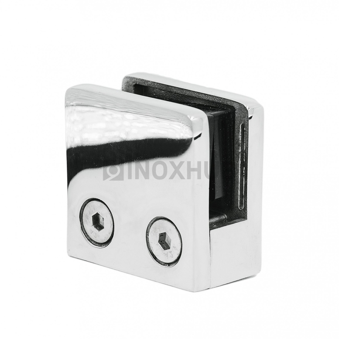 Стеклодержатель литой квадратный на плоскость  стекло 8.0 мм AISI 304 GRIT 600