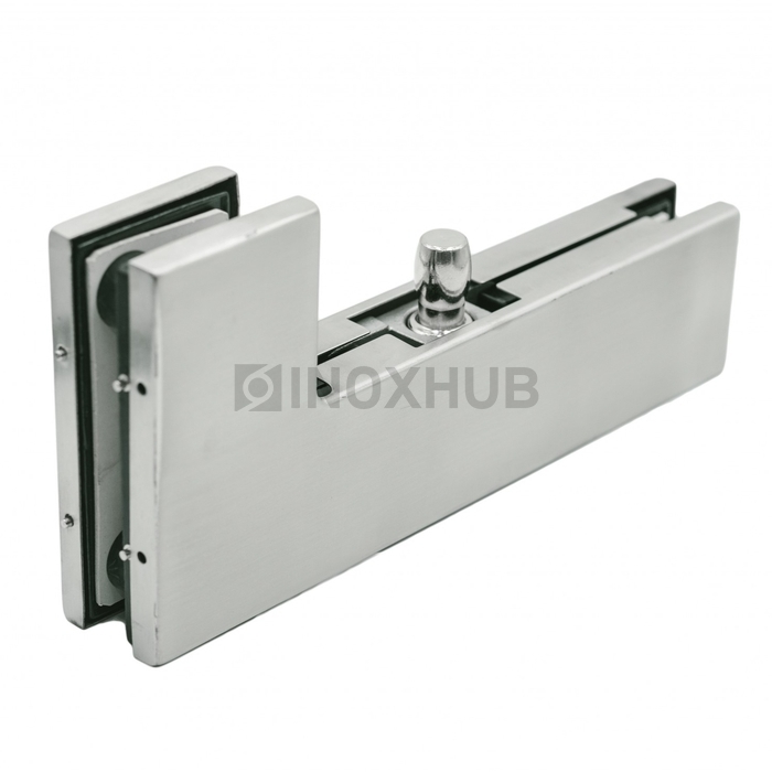 Фитинг угловой (140 SSS) на фрамугу с осью стекло 10-12 мм нерж. сталь матовая