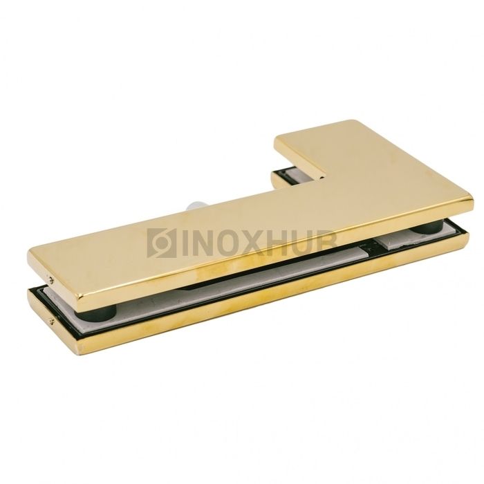 Фитинг угловой (140 Gold) на фрамугу с осью, стекло 10-12 мм, под Золото