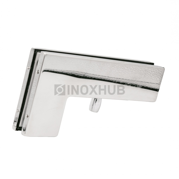 Фитинг угловой (140 PSS) на фрамугу с осью, стекло 10-12 мм, нерж. сталь полированная