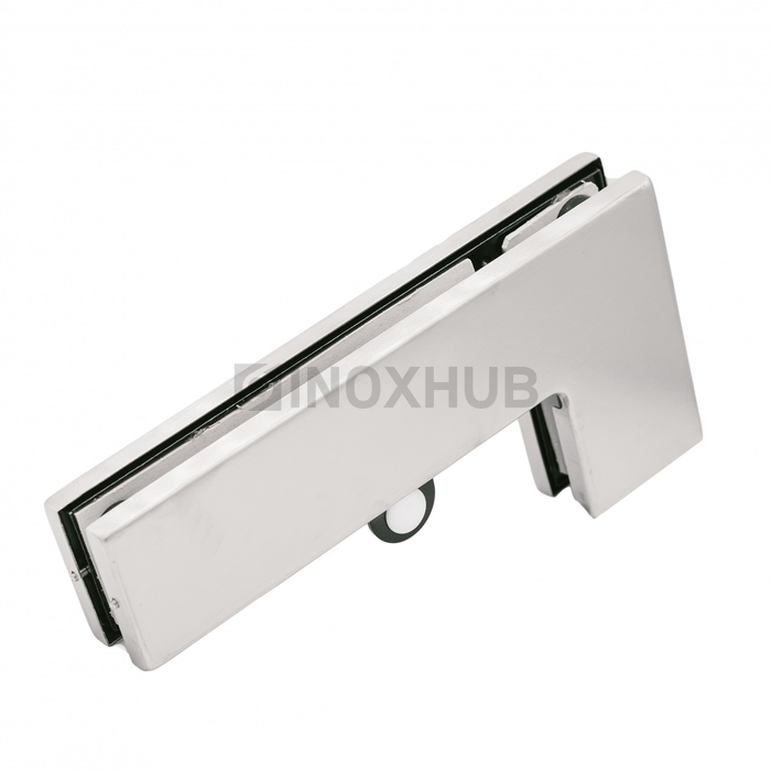 Фитинг угловой (140B SSS) на фрамугу с ответной частью под замок, со стопором, нерж. сталь матовая