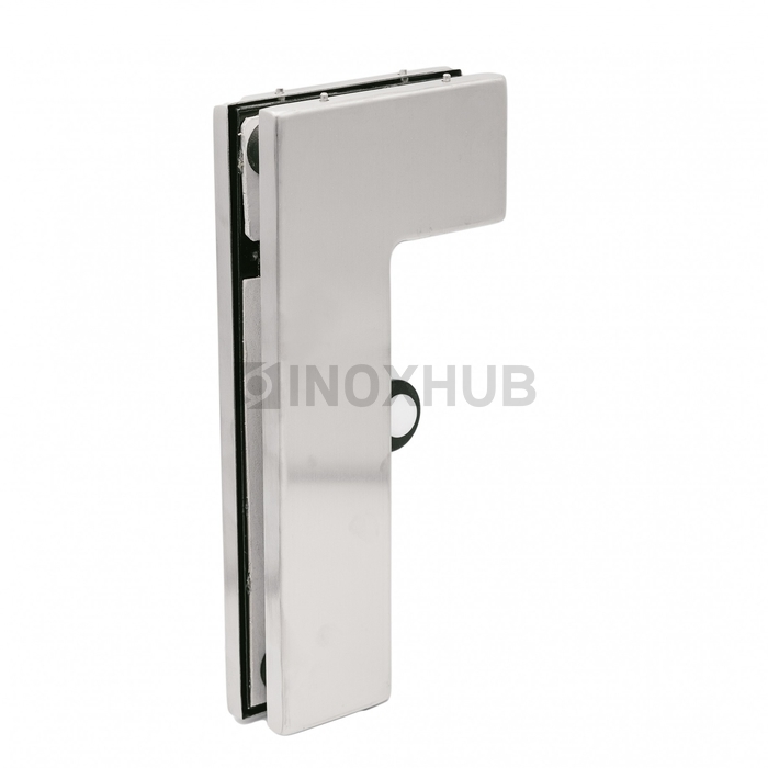 Фитинг угловой (140B SSS) на фрамугу с ответной частью под замок, со стопором, нерж. сталь матовая