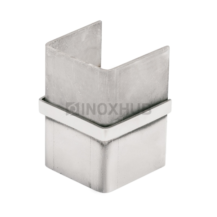 Соединительная муфта для поручня с пазом, 40.0×40.0 мм, AISI 304, GRIT 600