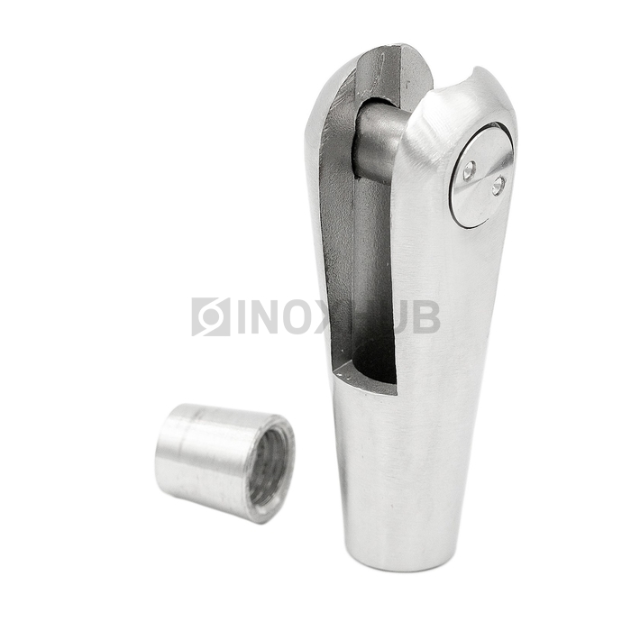 Наконечник для крепления тяги правый, М16 шаг Р=2, AISI 316, GRIT 320