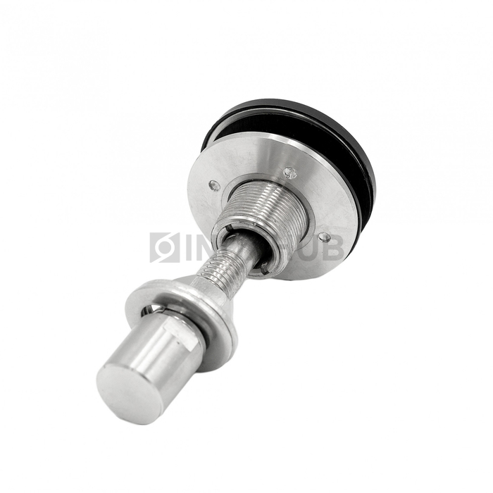 Шарнирный рутель без зенковки с наружным винтом, М14 шаг Р=2 d=58.0, стекло 16.0-24.0 мм, AISI 316, GRIT 320