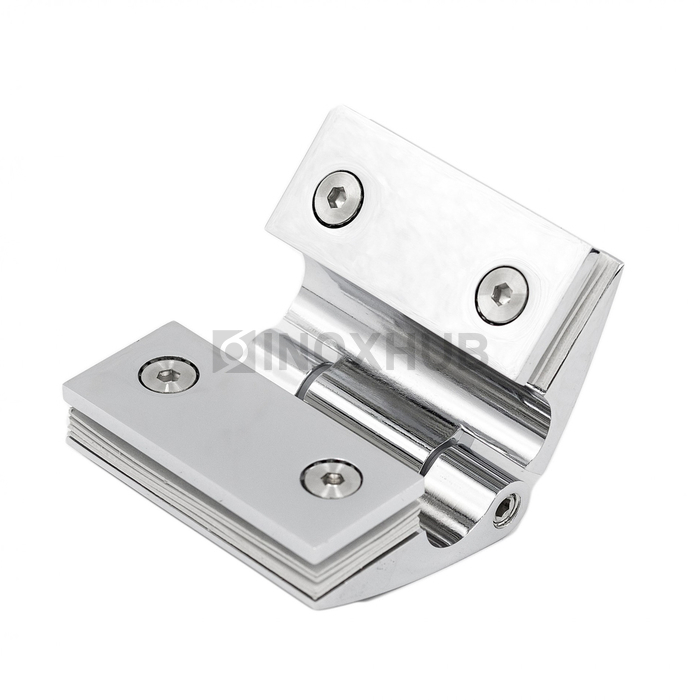 Петля (512 PC) стекло-стекло, открывание наружу, полированный хром