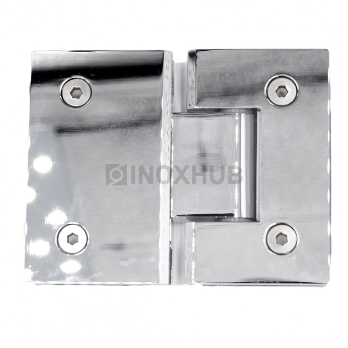 Петля (303 PBrass) стекло-стекло 180°, (без фаски), латунь, полированный хром