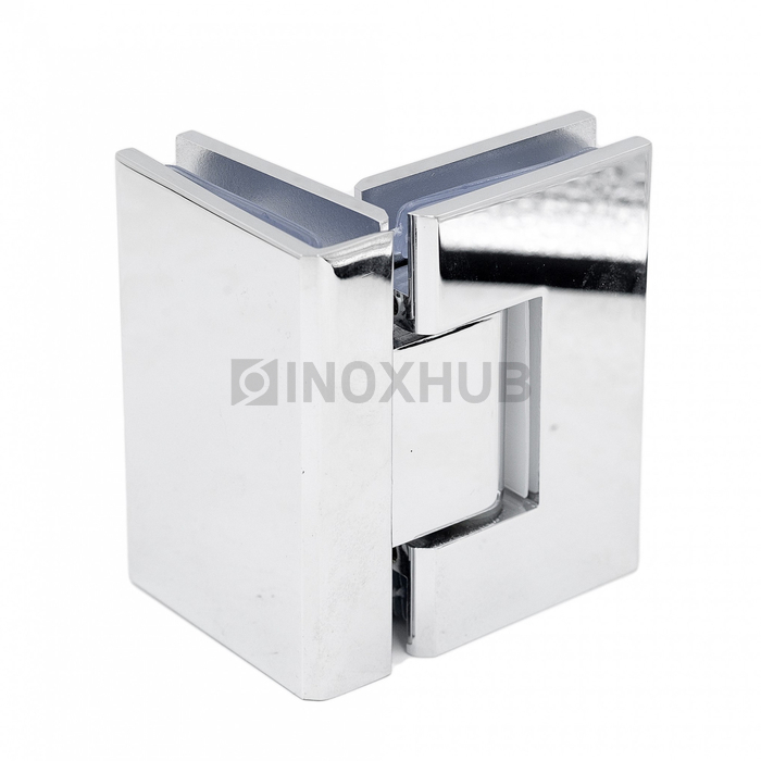 Петля (304 PBrass) стекло-стекло 90° (без фаски) латунь полированный хром