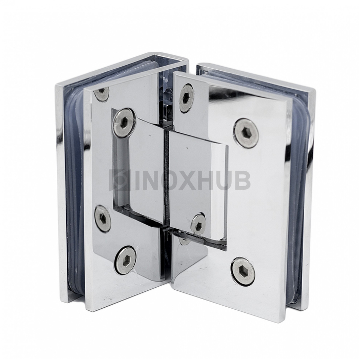 Петля (304 PBrass) стекло-стекло 90°, (без фаски), латунь, полированный хром