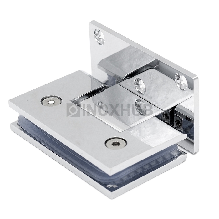 Петля (305 PBrass) стена-стекло (без фаски) односторонее крепление, латунь, полированный хром