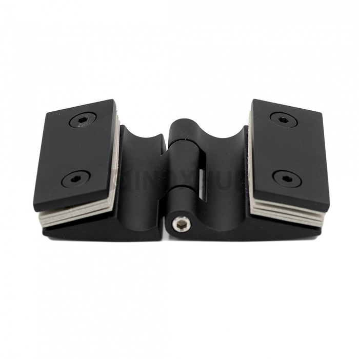 Петля (512 BLC) стекло-стекло, открывание наружу, Черный мат