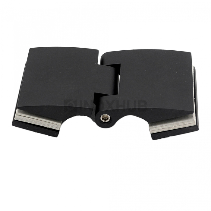 Петля (512 BLC) стекло-стекло, открывание наружу, Черный мат