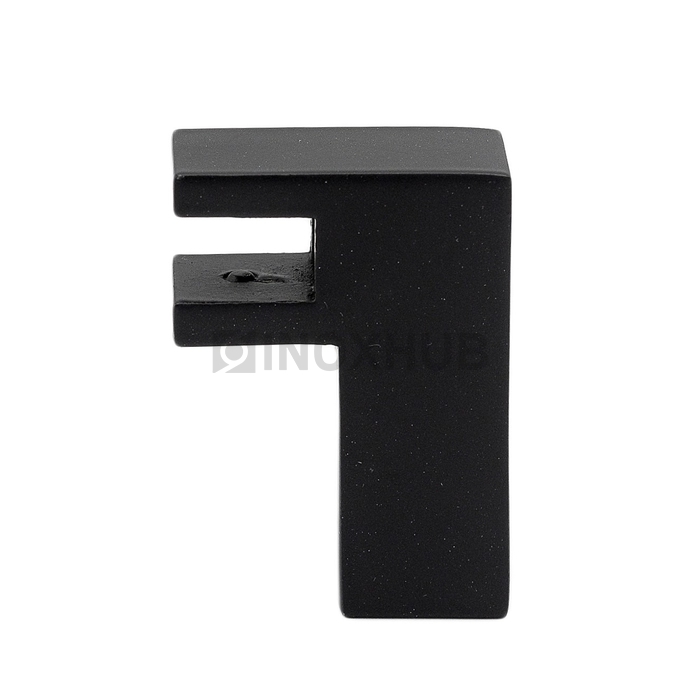 Держатель стекла (187 BLC) торцевой горизонтальный, для штанги 15×15 мм, Черный мат