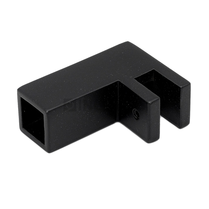 Держатель стекла (187 BLC) торцевой горизонтальный для штанги 15×15 мм Черный мат