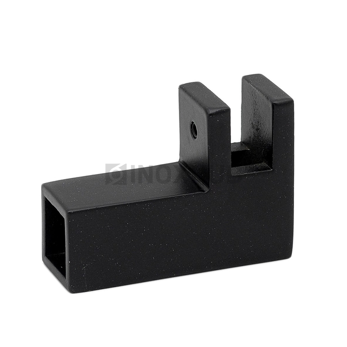 Держатель стекла (187 BLC) торцевой горизонтальный, для штанги 15×15 мм, Черный мат