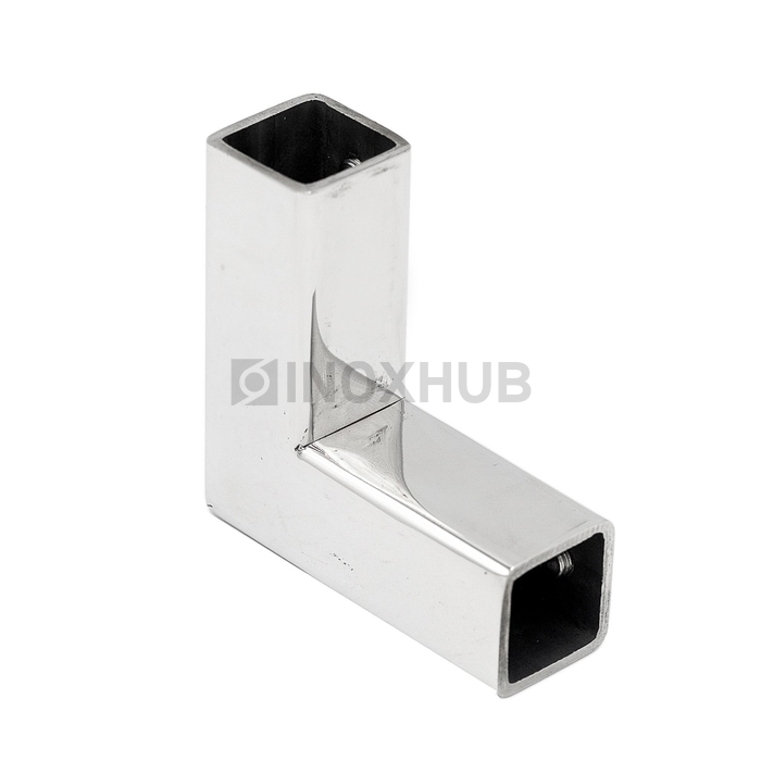 Держатель штанги (D309 PSS) 90° штанга 15×15 мм  нерж. сталь полированная