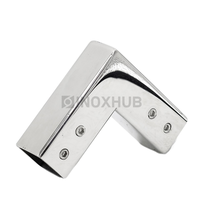 Держатель штанги (D309 PSS) 90°, штанга 15×15 мм,  нерж. сталь полированная